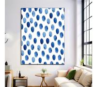 ZISTRCBAO Pois Acquerello Poster E Stampe, Blu Decorazione Murale, Moderno Semplice Opere D'arte Su Tela, Stampe E Poster per La Decor Del Soggiorno 40×50 cm Senza Cornice