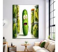 ZISTRCBAO Sottaceti Dei Cartoni Animati Poster E Stampe, Verde Decorazione Murale, Carino Semplice Opere D'arte Su Tela, Stampe E Poster per La Decor Del Soggiorno 50×70 cm Senza Cornice