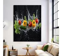 ZISTRCBAO Verdure Frutta Poster E Stampe, Nero Decorazione Murale, Moderno Semplice Opere D'arte Su Tela, Stampe E Poster per La Decor Del Soggiorno 50×70 cm Senza Cornice