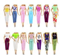 ZITA ELEMENT, set di 5 outfit con top e pantaloni per Barbie, ideale come regalo di Natale