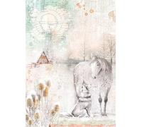 Zita`s Creative Carta di riso A4, motivo: Love Knows no Borders, seta di paglia, carta per decoupage