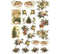 Zita's Creative Carta di riso A4 - Christmas Impressions. seta di paglia, carta per decoupage