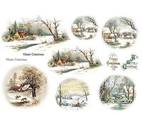 Zita's Creative Carta di Riso A4 - Paesaggio Invernale con capriolo. Carta Effetto Seta di Paglia, Carta Decoupage