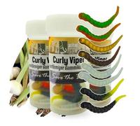 Zite Fishing Curly Viper Esca in gomma per trota, 24 pezzi, 6,5 cm, esche da pesca a serpente e rotanti, senza ftalati e fatti a mano (3 X Allround Mix aglio)