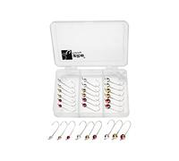 Zite Fishing - Micro Jigheads in Tungsteno Con Ganci per Trota, Perle, 0,3-1,2 g, 27 Pezzi, Neon o Metallizzati, Misura 6