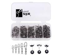 Zite Fishing Set 150Pcs Pesca Barile Girevole con Scatola - Snap di Sicurezza - 5 Dimensione #2-#10