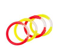 Zite Fishing - Set di 4 indicatori di abboccamento, attivazione UV e fluorescente, rosso e giallo, anelli elastici in silicone per la pesca notturna e la pesca di base, indicatori di abboccare per la