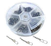 zite Fishing Tripla Girevole assortimento Girevole 60 Pezzi - Compreso Pratico Box di smistamento - Fishing Set Girevole Girevole per trote Girevole Sbirolino Pesca 3 Taglie