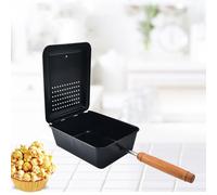 ZITFHMOW Popcorn Popcorn da esterno, vassoio antiaderente per popcorn con manico rimovibile per griglia popcorn Pit Popper falò Firepit Popcorn Maker per picnic all'aperto/strumenti fai da te a casa