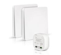 ZITFRI - 2 interruttori radio con ricevitore, senza batteria, senza batteria, 230 V, nessun cablaggio richiesto