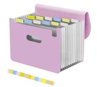 Zithgen Fisarmonica Faldone, 13 Tasche Cartella Portadocumenti Cartella A4 Portadocumenti Espandibile Organizer per Documenti Cartellina Porta Documenti con Bottone a Pressione e Maniglia Viola chiaro