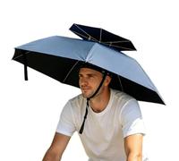 Zitreeqs Cappello ombrello per la testa, impermeabile, protezione UV, doppio strato e regolabile, ombrello da esterno indossato sulla testa, per viaggi all'aperto, escursioni, parco, passeggiate