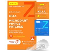 ZitSticka Killa Microdart - Cerotti per brufoli per viso, con microdarts ad azione rapida, per brufoli profondi e precoci con acido salicilico, regolari, 8 pezzi con tampone di pulizia