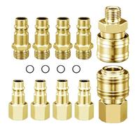 ZITUZY 10 Pezzi 1/4" BSP Raccordi Aria Compressa, Raccordi per Compressore D'aria, Attacchi Connettore Rapidi Europei, Connettori Linea Aria, Attacco Rapido Aria Compressa