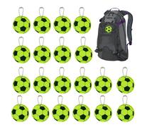 ZITUZY 20 Pezzi Ciondolo Riflettente Portachiavi per Bambini Calcio, Portachiavi Bambini Riflettenti, Ciondoli Riflettenti, per Zaini Scolastici, Ciclismo, Camminata, Corsa