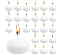 ZITUZY 24 candele galleggianti bianche, 5 cm, non profumate, per piscina di nozze, San Valentino, cene, decorazioni natalizie (bianco)