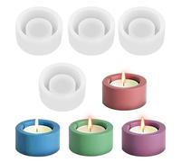 ZITUZY 4 Pezzi Stampo per candelabri, Circolare Stampo in Silicone, Stampi per Candele Fai Da Te, per Portacandele, Arte, Decorazione Della Casa (Forma Circolare)
