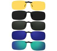 ZITUZY 5 Pezzi Clip per Occhiali, Clip Occhiali da Sole, Occhiali da Sole Polarizzati Clip, Protegge dai Raggi UV, per Esterno, Guida, Pesca, Ciclismo (5 Modelli)