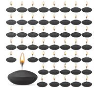 ZITUZY 50 candele galleggianti da 3,8 cm, non profumate, per piscina nuziale, piscina di San Valentino, cene, decorazioni natalizie (nero)