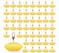 ZITUZY 50 candele galleggianti rotonde da 3,8 cm, non profumate, per piscina nuziale, piscina di San Valentino, cene, decorazioni natalizie (giallo)