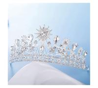 ZIUBMVDYC Accessori for capelli Gioielli Copricapo da sposa e corona Ragazza nuziale Diademi nuziali(Rhodium Plated)