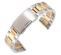 ZIUBMVDYC Cinturino per orologio in acciaio inox, 18mm 20mm 22mm 24mm 26mm 28mm 30mm cinturino con fibbia pieghevole da uomo cinturino di ricambio for orologio da polso accessori(Silver gold,24mm)