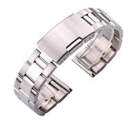 ZIUBMVDYC Cinturino per orologio in acciaio inox, 18mm 20mm 22mm 24mm 26mm 28mm 30mm cinturino con fibbia pieghevole da uomo cinturino di ricambio for orologio da polso accessori(Silver,18mm)