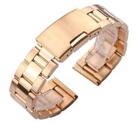 ZIUBMVDYC Cinturino per orologio in acciaio inox, 18mm 20mm 22mm 24mm 26mm 28mm 30mm cinturino con fibbia pieghevole da uomo cinturino di ricambio for orologio da polso accessori(Gold,18mm)