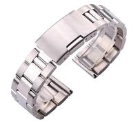 ZIUBMVDYC Cinturino per orologio in acciaio inox, 18mm 20mm 22mm 24mm 26mm 28mm 30mm cinturino con fibbia pieghevole da uomo cinturino di ricambio for orologio da polso accessori(Silver,20mm)