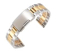 ZIUBMVDYC Cinturino per orologio in acciaio inox, 18mm 20mm 22mm 24mm 26mm 28mm 30mm cinturino con fibbia pieghevole da uomo cinturino di ricambio for orologio da polso accessori(Silver gold,20mm)