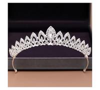 ZIUBMVDYC Corona nuziale barocca Tiara sposa in cristallo regina d'argento