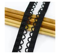 ZIUBMVDYC Elastico con asole, Elastici in Nylon con asola for Finiture Abito da Sposa, Bianco e Nero, 2-10 Metri(Black,5Meters)