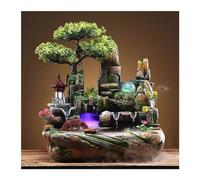 ZIUBMVDYC Fontana da Tavolo per Interni, Bonsai da Giardino roccioso atomizzato, Piccoli Ornamenti con Acqua Corrente, Regali con Sfere di Cristallo, Decorazioni for la Camera da Letto(Green)