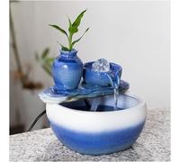 ZIUBMVDYC Fontana da Tavolo per Interni, Fontana da Tavolo in Ceramica for Interni, Decorazione for la casa, Arredamento for Camera da Letto con Colori sfumati Blu e Bianco