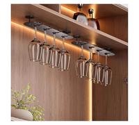 ZIUBMVDYC Portabicchieri da vino, Portabicchieri Da Vino In Alluminio 2 Pezzi Sotto Il Mobiletto, Organizer for Calici Appendere, Grigio, 35-45x8x3 Cm(45x8x3cm)