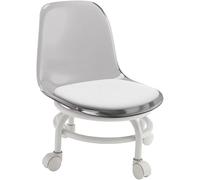 ZIUBMVDYC Sgabello con rotelle, Con supporto for la schiena, puleggia, sgabello con rotelle, for pedicure, sedile basso for pulizia, flessioni, ufficio, sport, 1 pz(Grey)