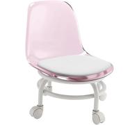 ZIUBMVDYC Sgabello con rotelle, Con supporto for la schiena, puleggia, sgabello con rotelle, for pedicure, sedile basso for pulizia, flessioni, ufficio, sport, 1 pz(Pink)