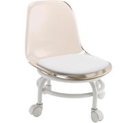 ZIUBMVDYC Sgabello con rotelle, Con supporto for la schiena, puleggia, sgabello con rotelle, for pedicure, sedile basso for pulizia, flessioni, ufficio, sport, 1 pz(Brown)