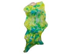 ZIUBMVDYC Ventaglio da Danza in Seta, Veli da Danza del Ventre in Pura Seta Naturale for Donne, ventagli Spettacolo, Costumi e Accessori for la Un Paio di Colorati(Ivory,L)