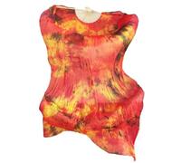 ZIUBMVDYC Ventaglio da Danza in Seta, Veli da Danza del Ventre in Pura Seta Naturale for Donne, ventagli Spettacolo, Costumi e Accessori for la Un Paio di Colorati(Mix,L)