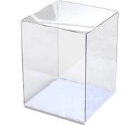 ZIUBMVDYC Vetrina in acrilico, Organizzatore trasparente rimovibile for oggetti da collezione, custodia da banco impilabile for modelli, contenitore for ufficio domestico(White)