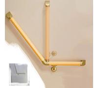 ZIUSFAC Barra di Sostegno per Bagno Montato A Parete Maniglia Doccia Anziani Antiscivolo Barra di Sicurezza in Legno Maniglione Bagno Inclinazione Regolabile(Wood,70x70cm/27.6x27.6in)