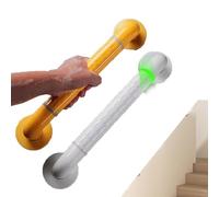ZIUSFAC Corrimano da Parete Barra di Sostegno in Acciaio Inox Ringhiera per Scale Antiscivolo Maniglione Doccia Cerchi Luminosi Ringhiere per Veranda Terrazza(Yellow,1ft/30cm)