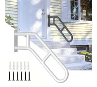 ZIUSFAC Corrimano per Scale A Forma di U Ringhiera da Parete Ringhiera per Scale da 1 A 3 Livelli Maniglione in Metallo Corrimano di Sicurezza per Scale(White)