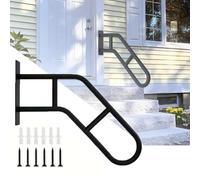 ZIUSFAC Corrimano per Scale A Forma di U Ringhiera da Parete Ringhiera per Scale da 1 A 3 Livelli Maniglione in Metallo Corrimano di Sicurezza per Scale(Black)