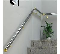 ZIUSFAC Corrimano per Scale in Acrilico Barra di Sostegno Trasparent 50-500cm Ringhiere per Scale con Supporto A Parete Maniglione per Soffitto Garage Gradini(Black,5ft/150cm)