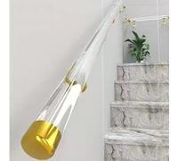 ZIUSFAC Corrimano per Scale in Acrilico Barra di Sostegno Trasparent 50-500cm Ringhiere per Scale con Supporto A Parete Maniglione per Soffitto Garage Gradini(Transparent,1.6ft/50cm)