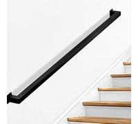 ZIUSFAC Corrimano per Scale Ringhiera per Scale Interne Ringhiera A Forma di U Passamano Montato A Parete Corrimano per Gradini Corridoio Bagno Bianco/Nero(Black,4ft/120cm(B))