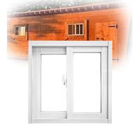 ZIUSFAC Finestra Seminterrato Piccola Finestra Scorrevole 50×40cm 60×40cm Finestra per Cucina, Alluminio, Finestre Scorrevoli Vetro Trasparente, per Ripostiglio Ufficio(White,(WxH) 78x43cm/31x17)