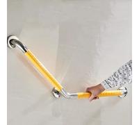 ZIUSFAC Maniglione Bagno per Anziani 45×45cm Maniglia Angolare Maniglia Doccia Anziani Antiscivolo in Acciaio Inox Barra di Equilibrio A Forma di L Maniglie Doccia(Yellow)